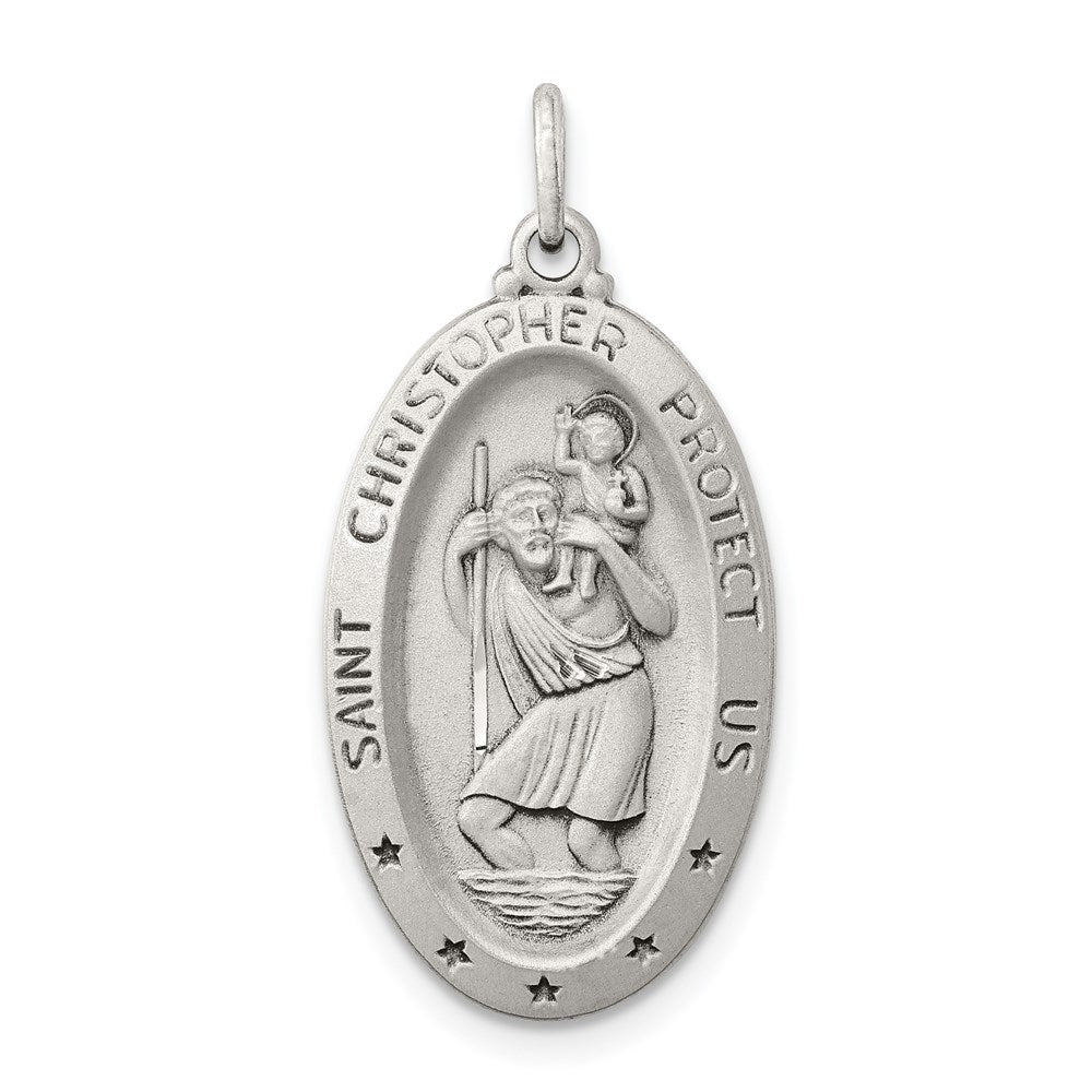 Sterlingsilber Antikisiert St. Christopher Medaille