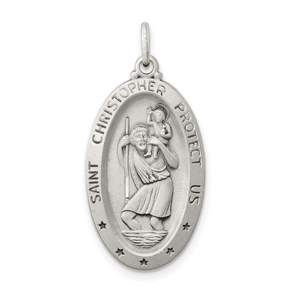 Sterlingsilber Antikisiert St. Christopher Medaille