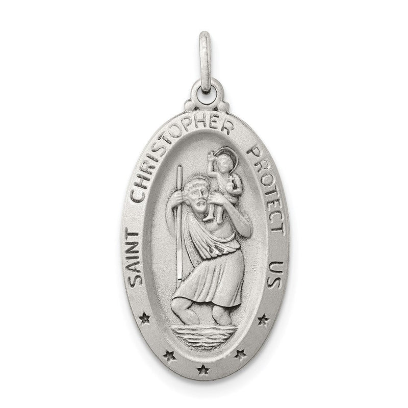 Sterlingsilber Antikisiert St. Christopher Medaille