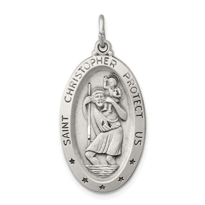 Sterlingsilber Antikisiert St. Christopher Medaille