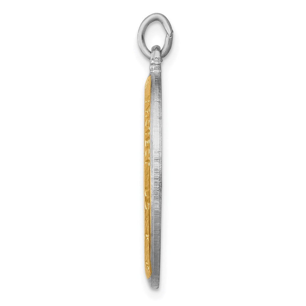 Sterlingsilber Rhodiniert & Vermeil St. Christopher Medaille