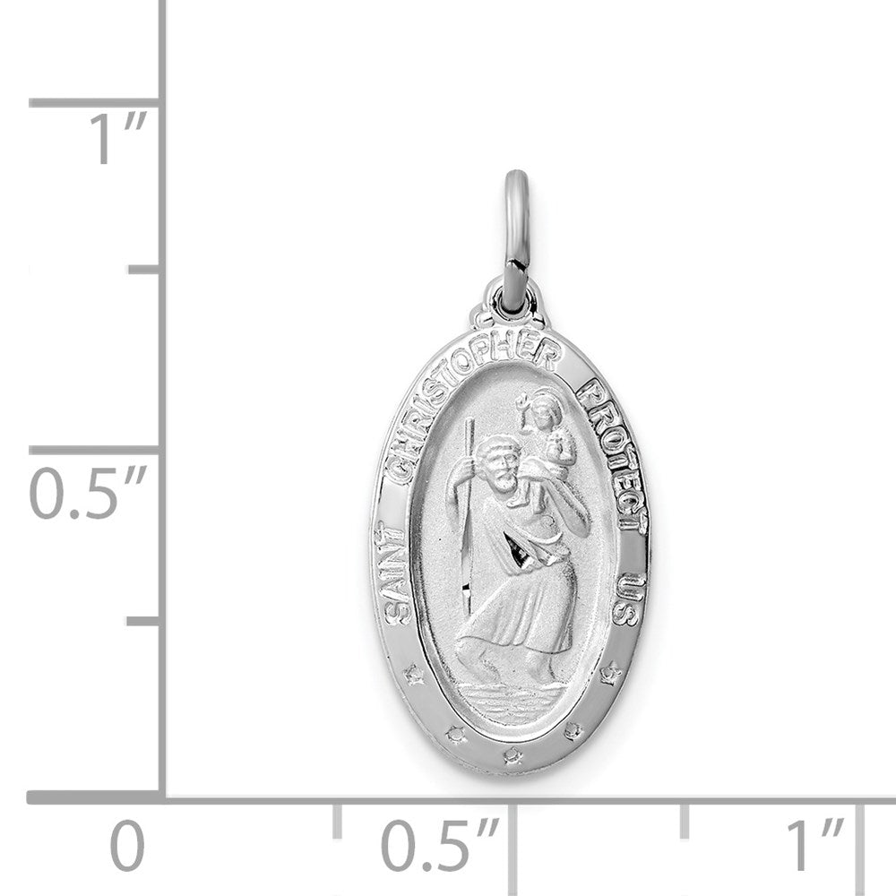 Sterlingsilber Rhodiniert St. Christopher Medaille