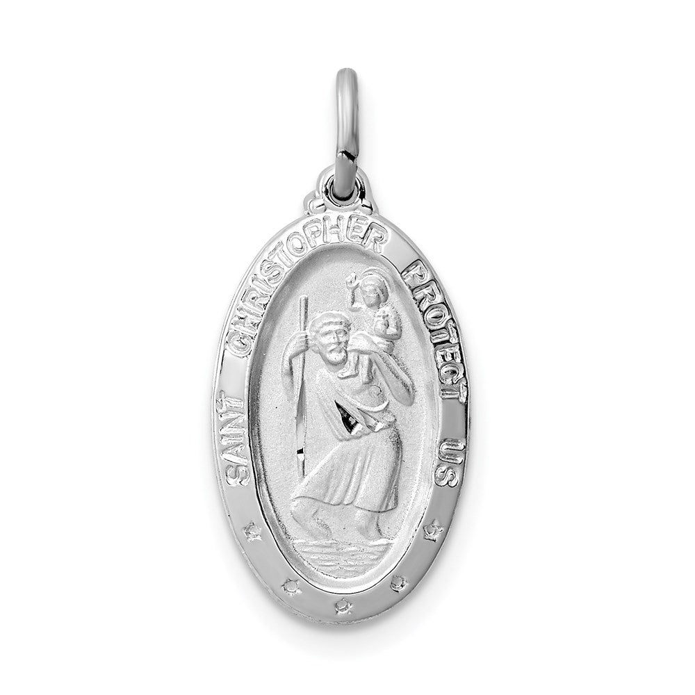 Sterlingsilber Rhodiniert St. Christopher Medaille