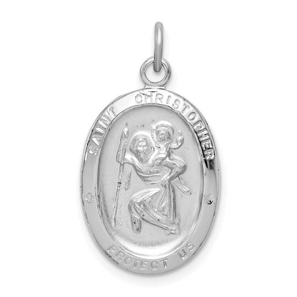 Sterlingsilber Rhodiniert St. Christopher Medaille