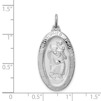 Sterlingsilber Rhodiniert St. Christopher Medaille