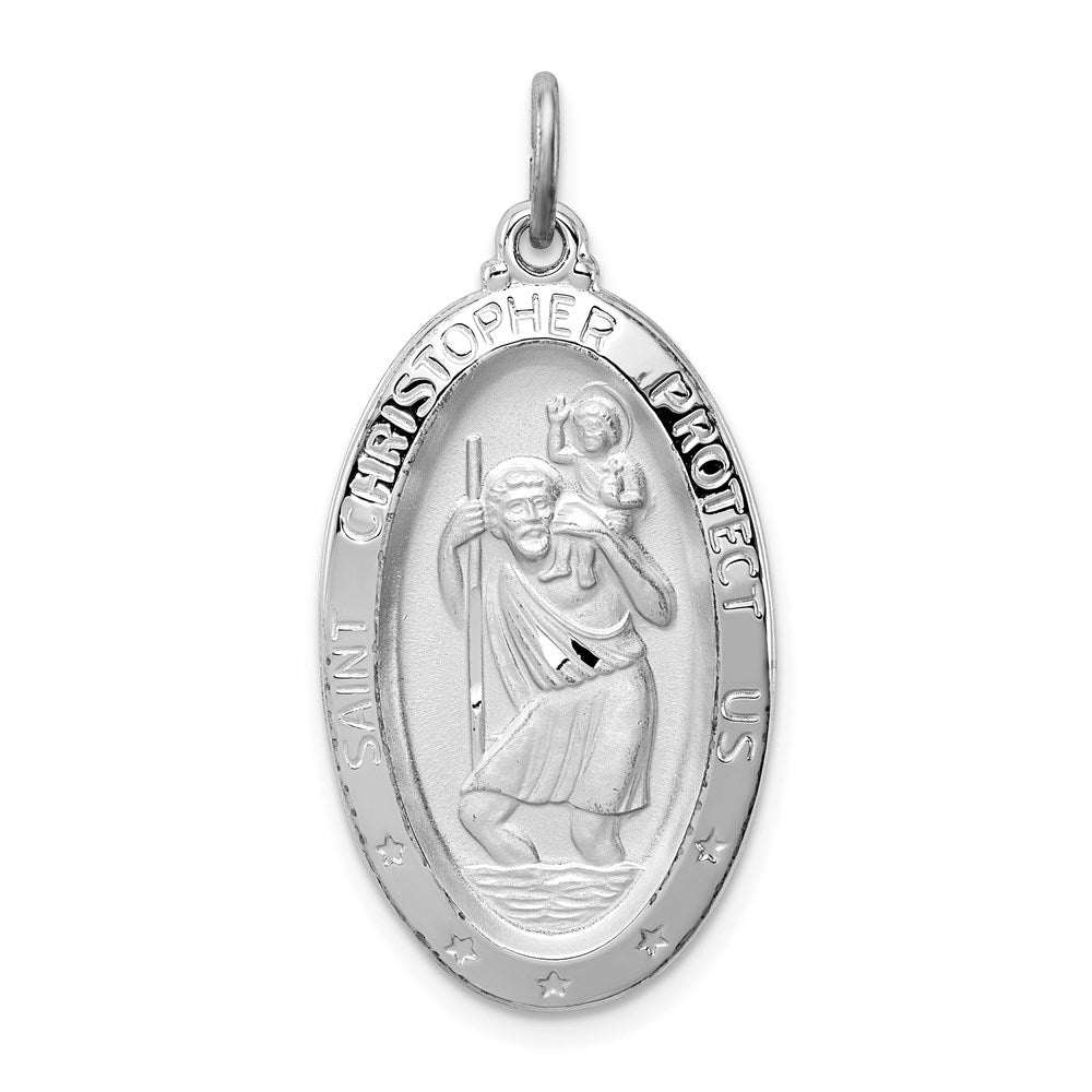 Sterlingsilber Rhodiniert St. Christopher Medaille
