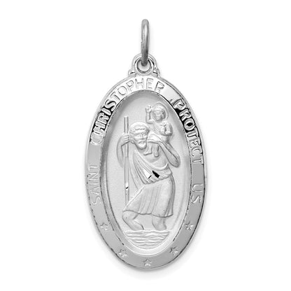 Sterlingsilber Rhodiniert St. Christopher Medaille