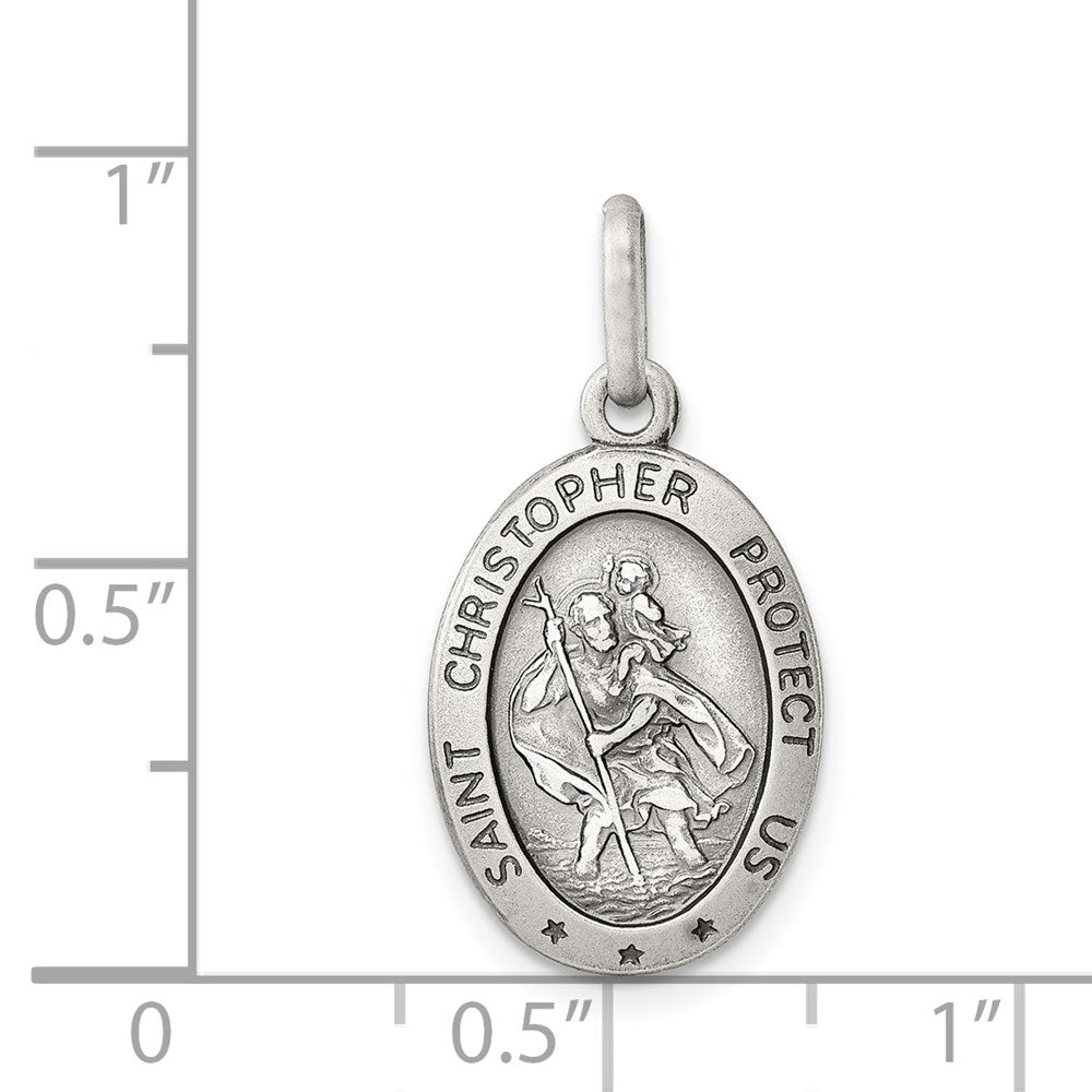 Sterlingsilber Antikisiert St. Christopher Medaille