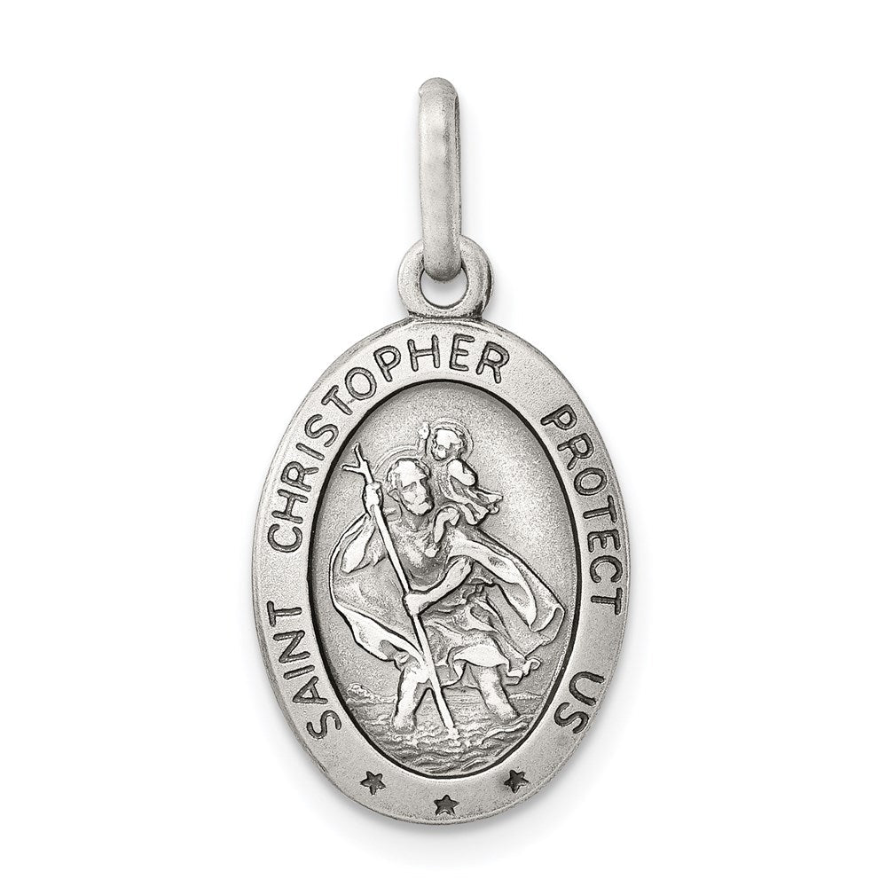 Sterlingsilber Antikisiert St. Christopher Medaille