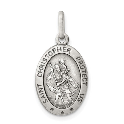 Sterlingsilber Antikisiert St. Christopher Medaille