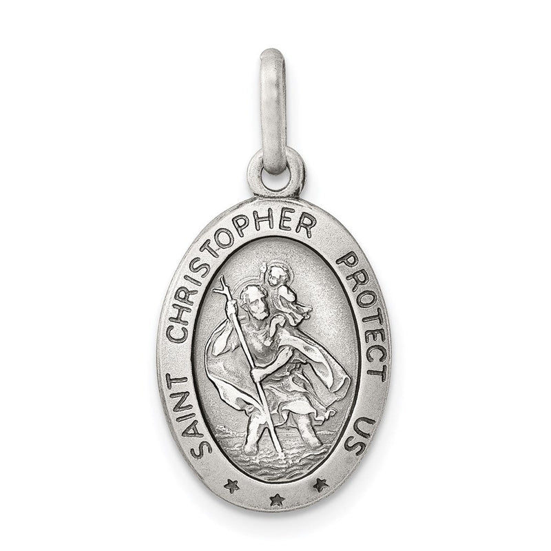 Sterlingsilber Antikisiert St. Christopher Medaille