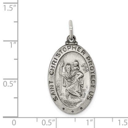 Sterlingsilber Antikisiert St. Christopher Medaille
