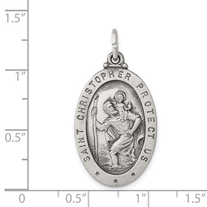 Sterlingsilber Antikisiert St. Christopher Medaille