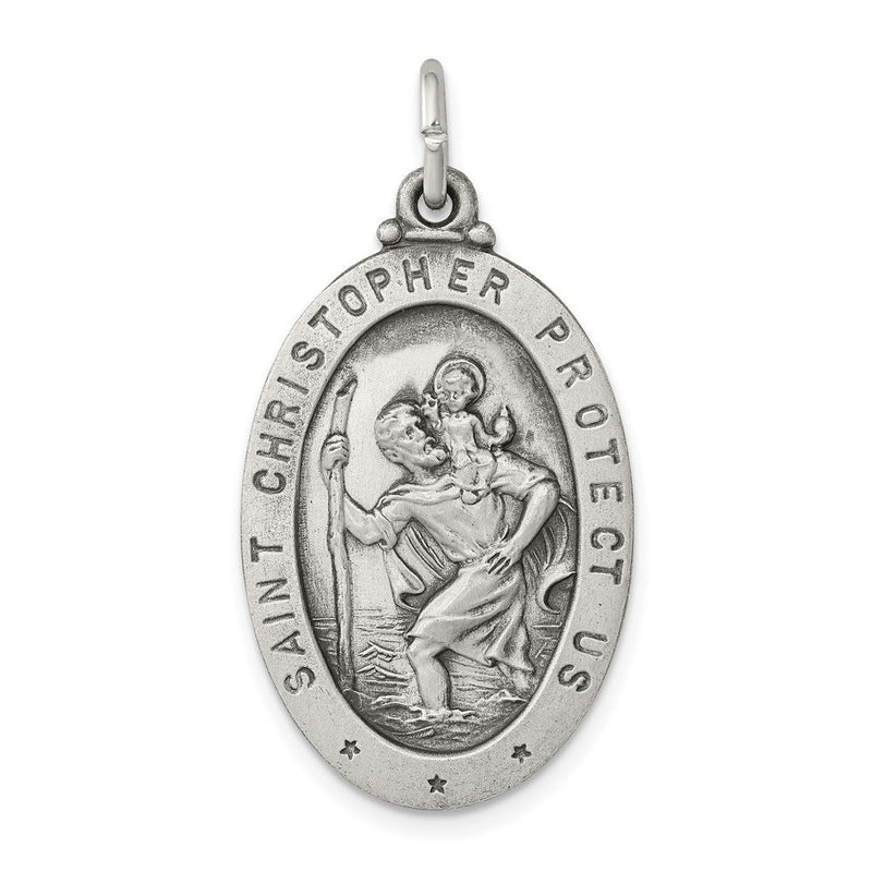 Sterlingsilber Antikisiert St. Christopher Medaille