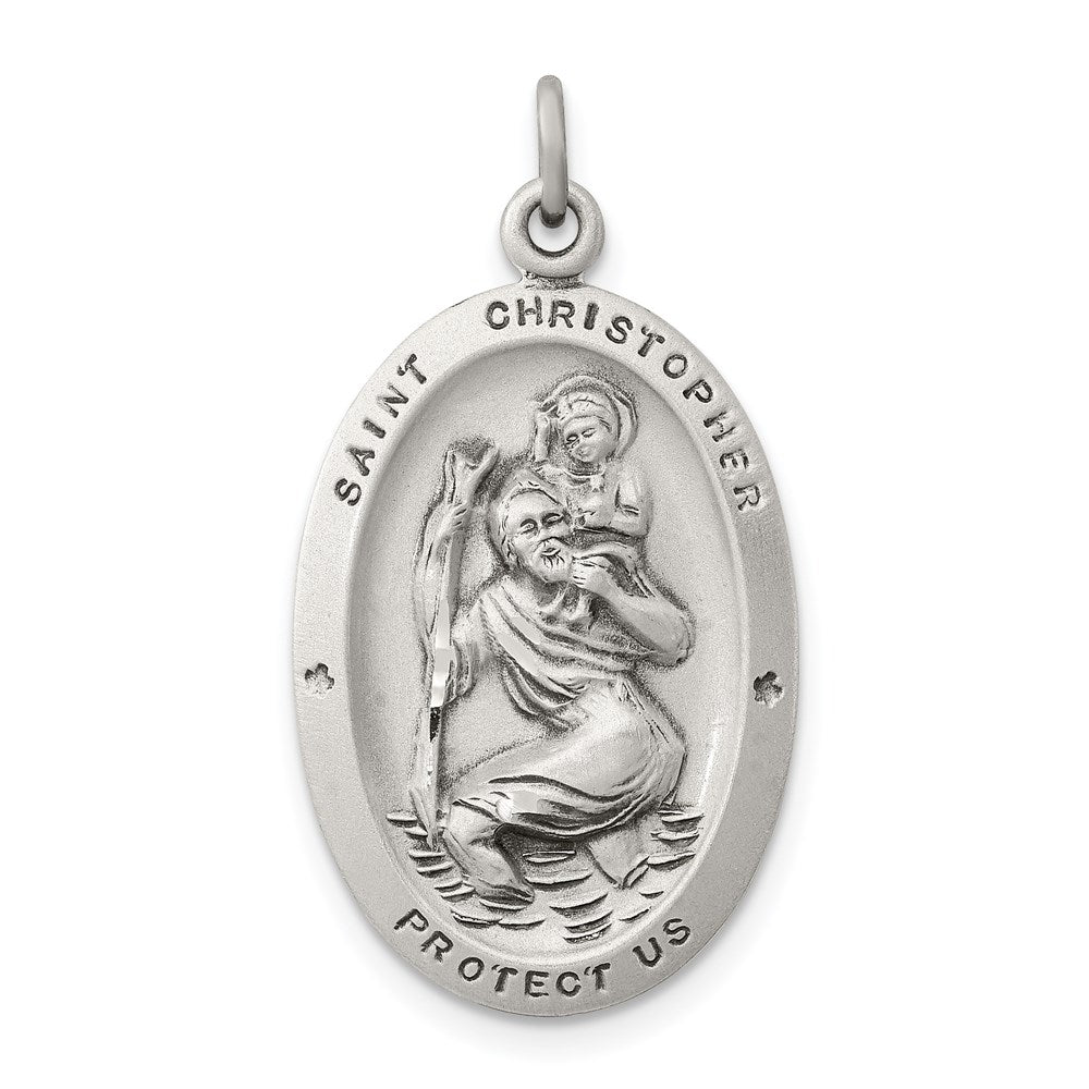 Sterlingsilber Antikisiert St. Christopher Medaille
