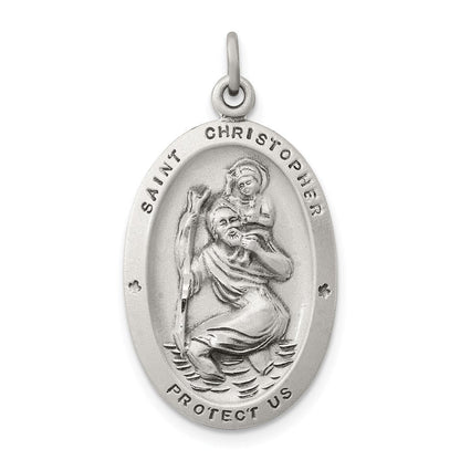 Sterlingsilber Antikisiert St. Christopher Medaille