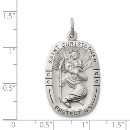 Sterlingsilber Antikisiert St. Christopher Medaille
