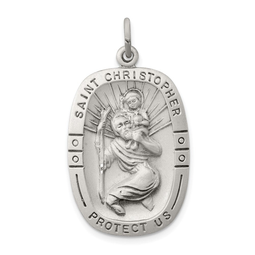 Sterlingsilber Antikisiert St. Christopher Medaille