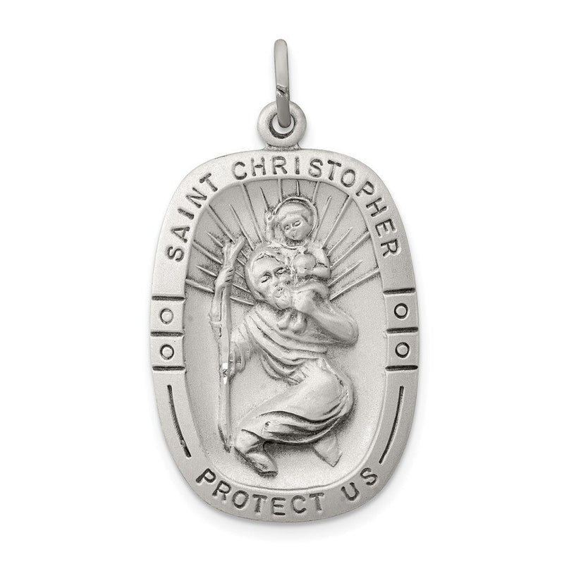 Sterlingsilber Antikisiert St. Christopher Medaille