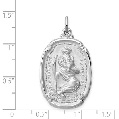 Sterlingsilber Rhodiniert St. Christopher Medaille