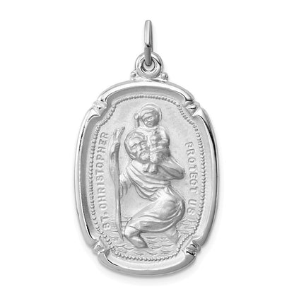 Sterlingsilber Rhodiniert St. Christopher Medaille