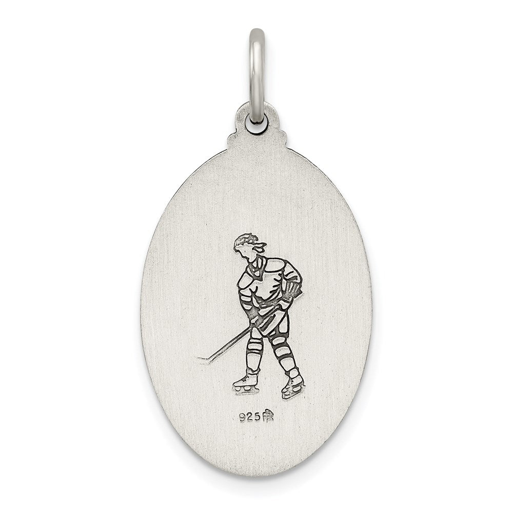 Sterlingsilber Antikisiert St. Christopher Hockey Medaille