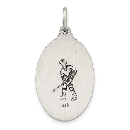Sterlingsilber Antikisiert St. Christopher Hockey Medaille