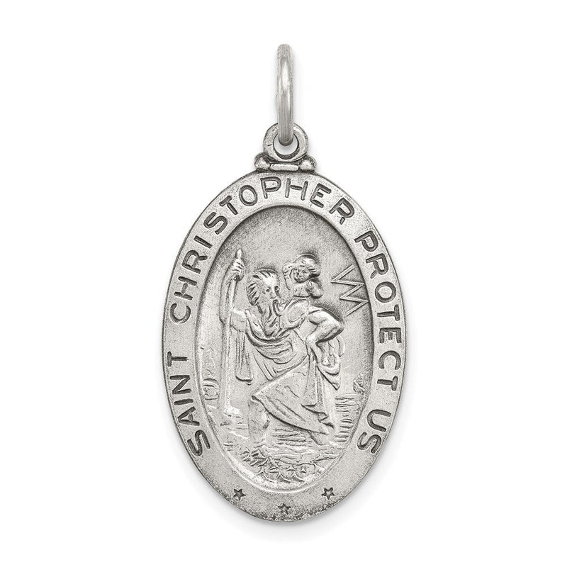 Sterlingsilber Antikisiert St. Christopher Hockey Medaille