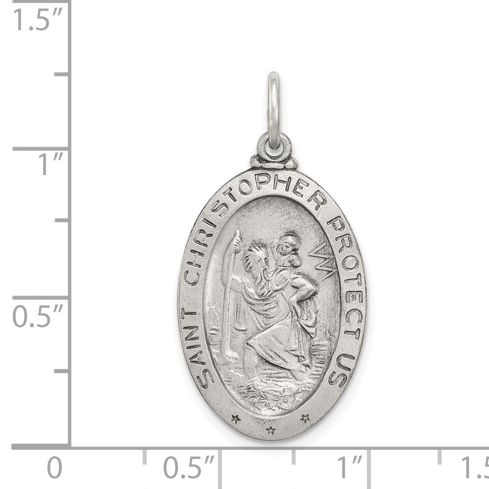 Sterlingsilber Antikisiert St. Christopher Basketball Medaille