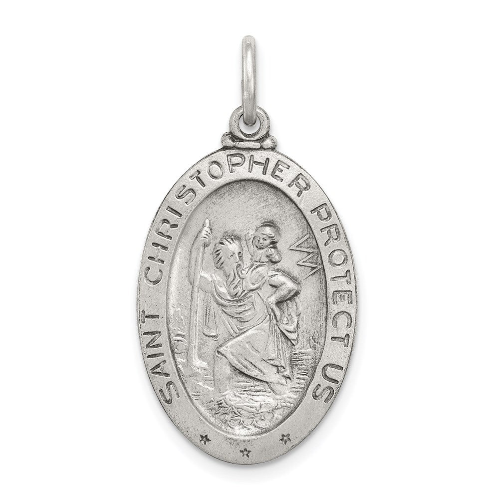 Sterlingsilber Antikisiert St. Christopher Basketball Medaille