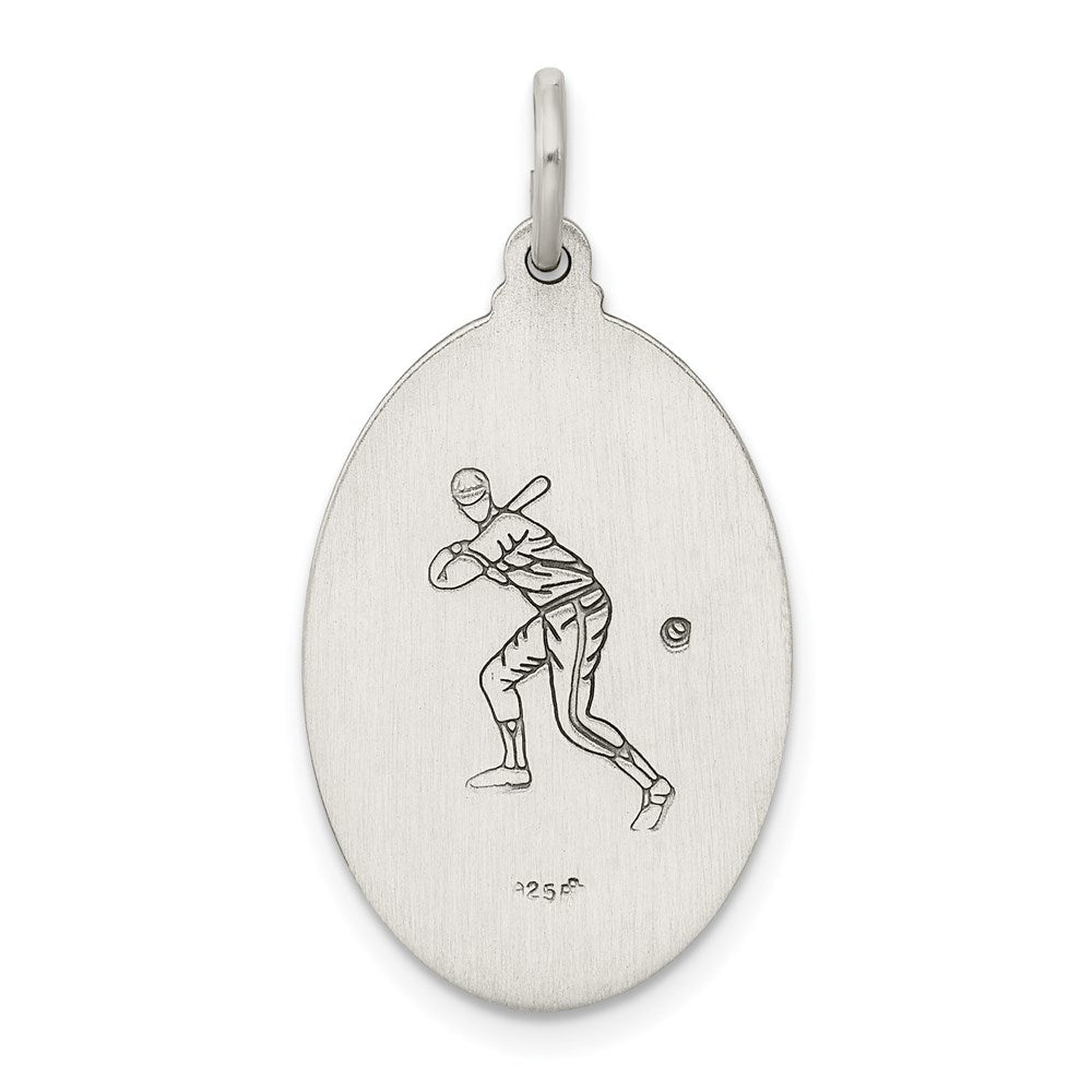Sterlingsilber Antikisiert St. Christopher Baseball Medaille