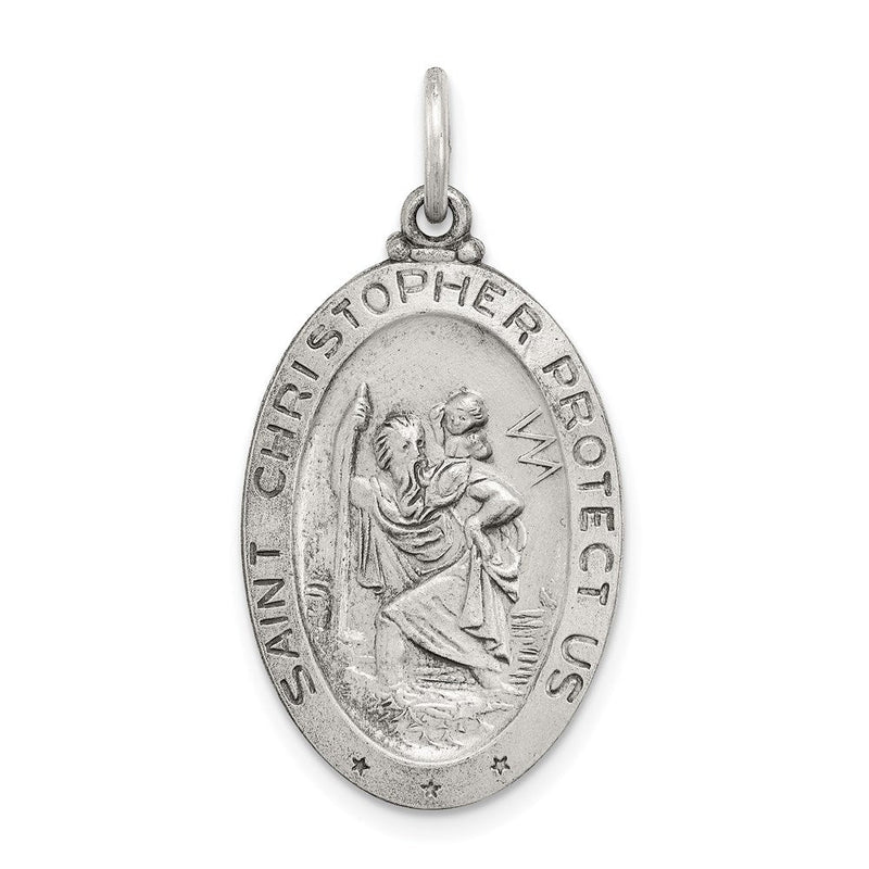 Sterlingsilber Antikisiert St. Christopher Baseball Medaille