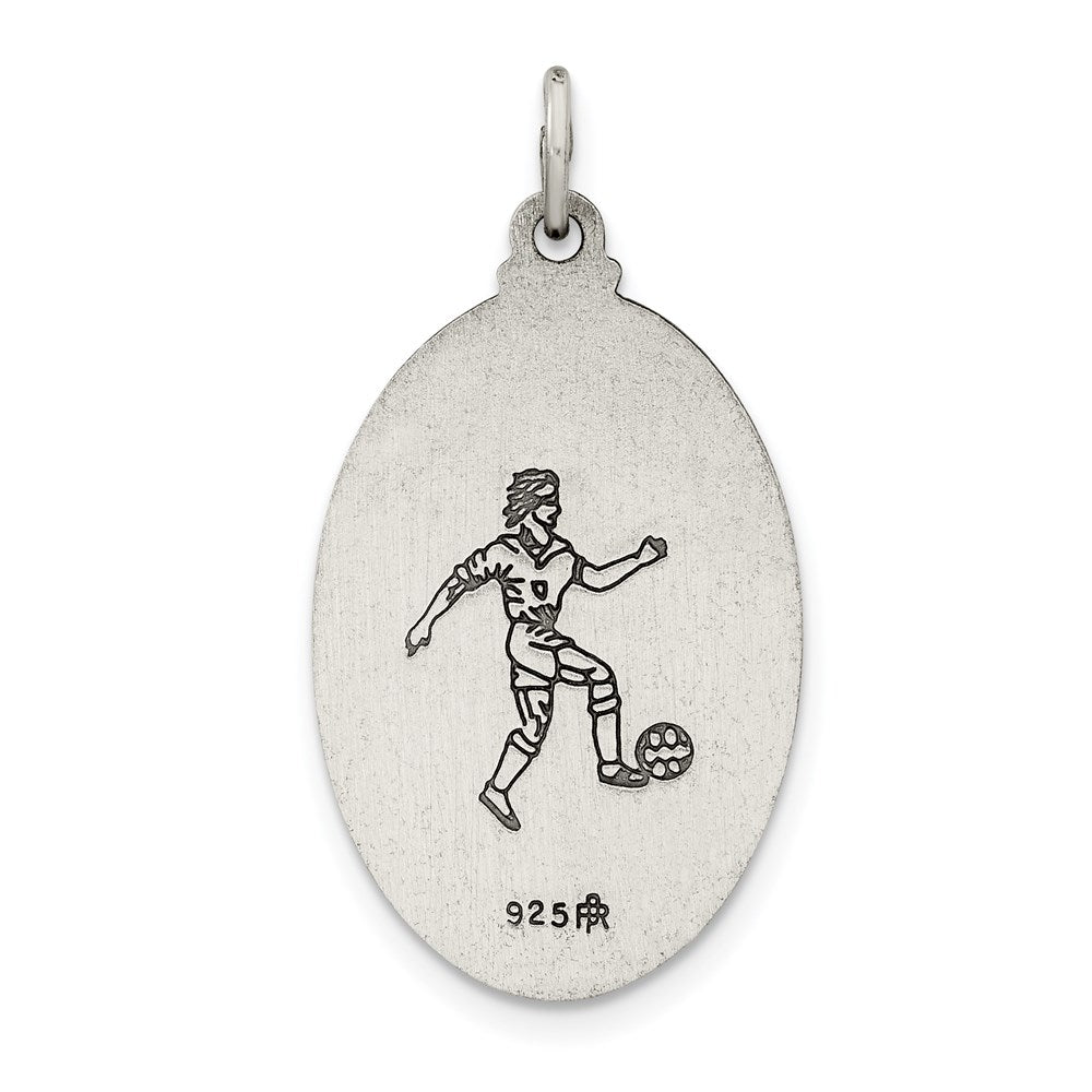 Sterlingsilber Antikisiert St.christopher Fußball Medaille