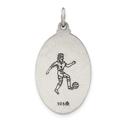 Sterlingsilber Antikisiert St.christopher Fußball Medaille