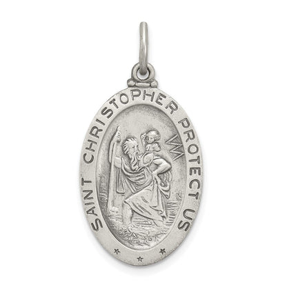 Sterlingsilber Antikisiert St.christopher Fußball Medaille