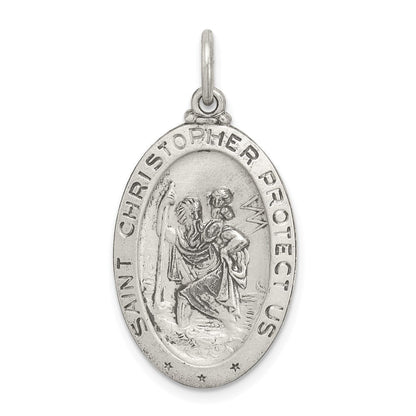 Sterlingsilber Antikisiert St.christopher Football Medaille
