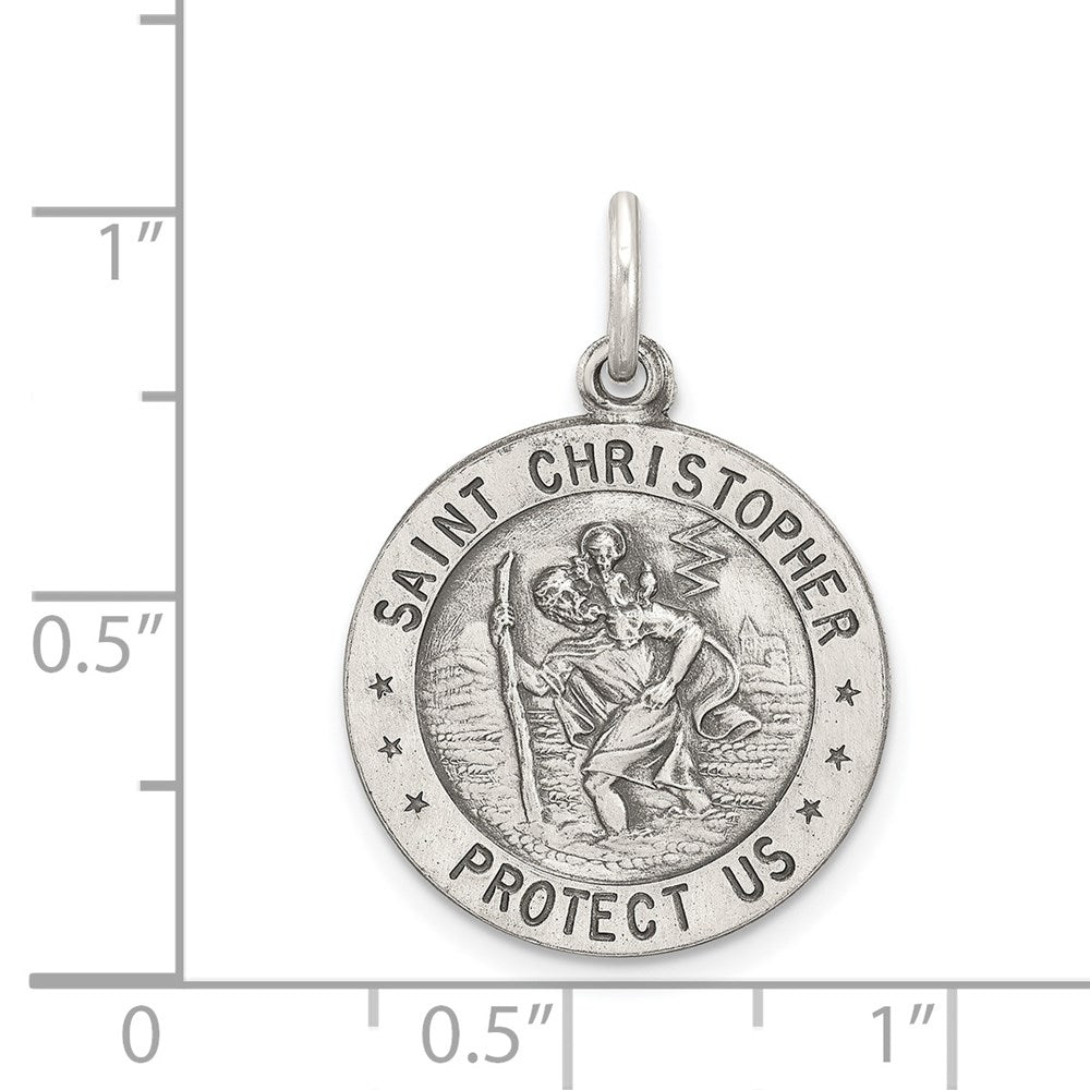 Sterlingsilber Antikisiert St. Christopher Baseball Medaille