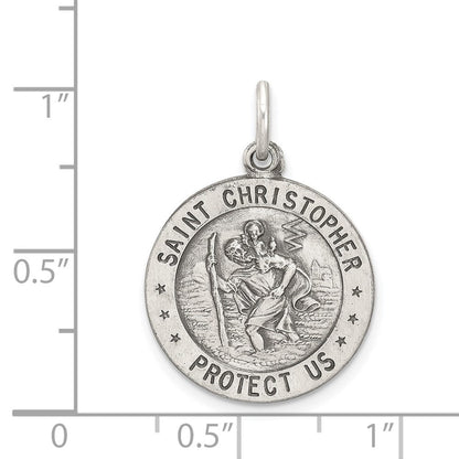 Sterlingsilber Antikisiert St. Christopher Baseball Medaille