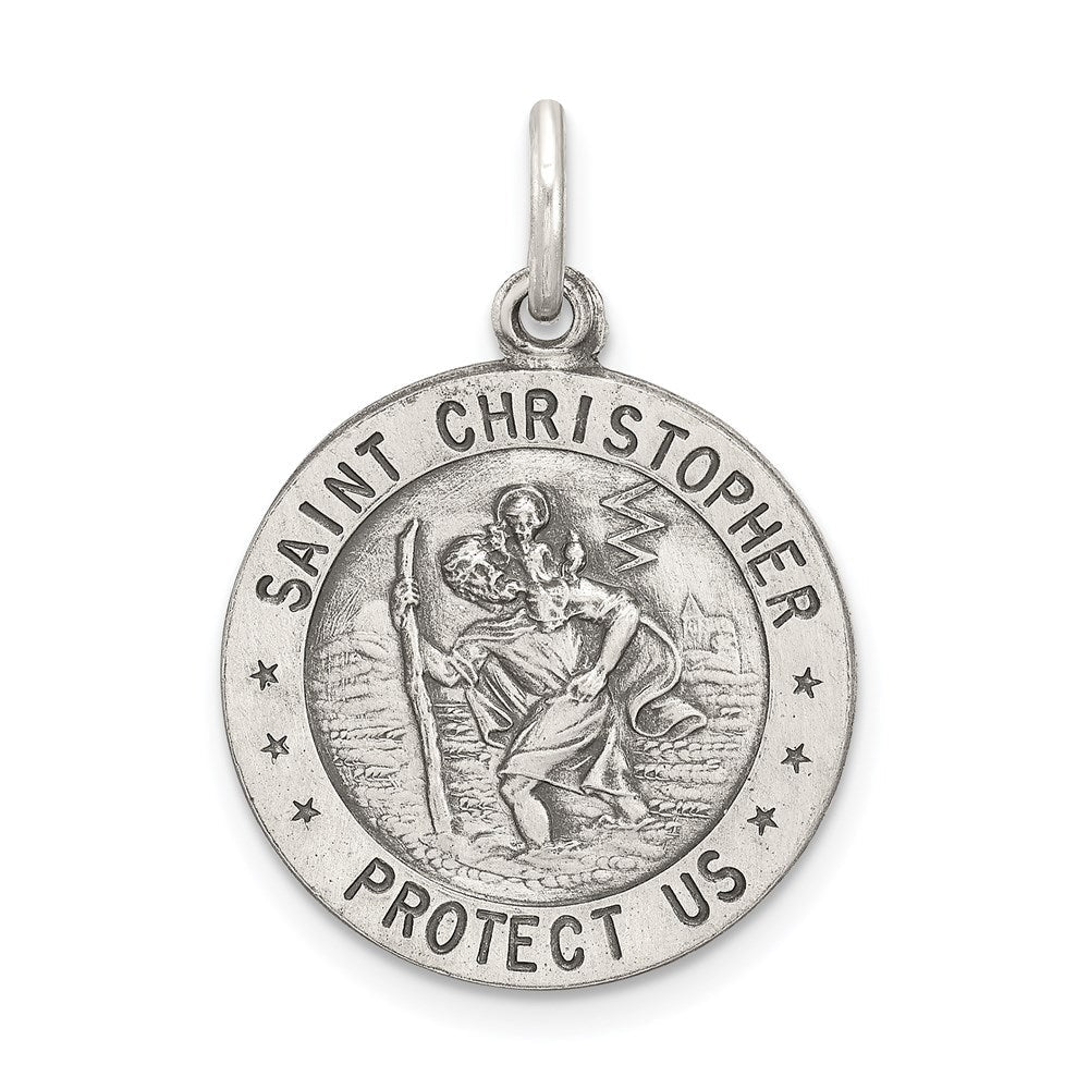 Sterlingsilber Antikisiert St. Christopher Baseball Medaille