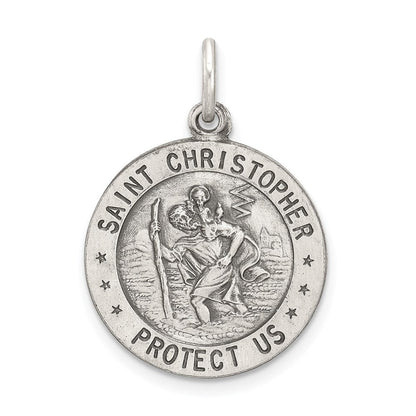 Sterlingsilber Antikisiert St. Christopher Baseball Medaille