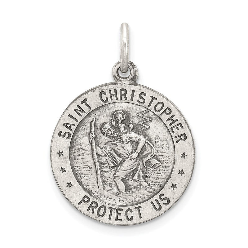 Sterlingsilber Antikisiert St. Christopher Baseball Medaille