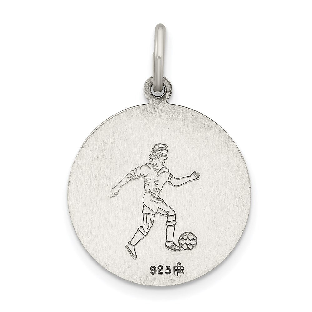 Sterlingsilber Antikisiert St. Christopher Fußball Medaille
