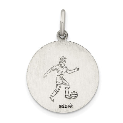 Sterlingsilber Antikisiert St. Christopher Fußball Medaille