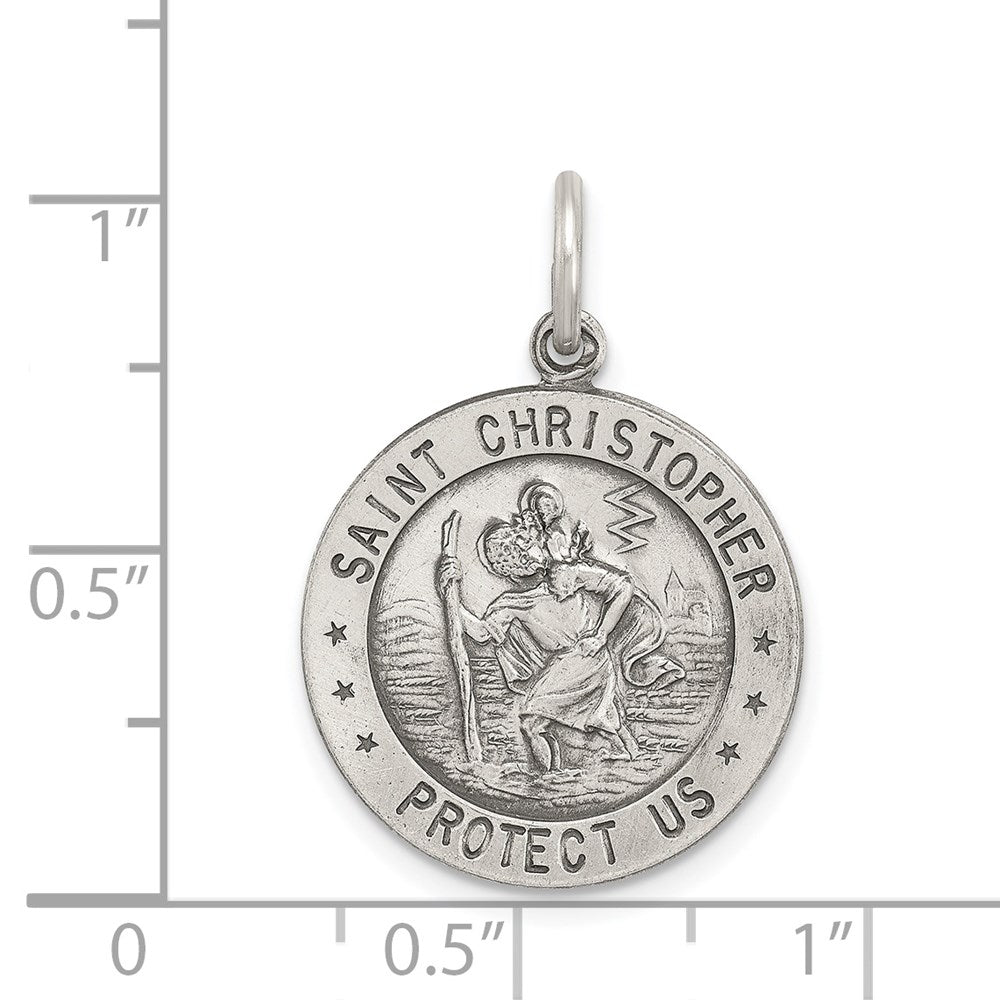 Sterlingsilber Antikisiert St. Christopher Fußball Medaille