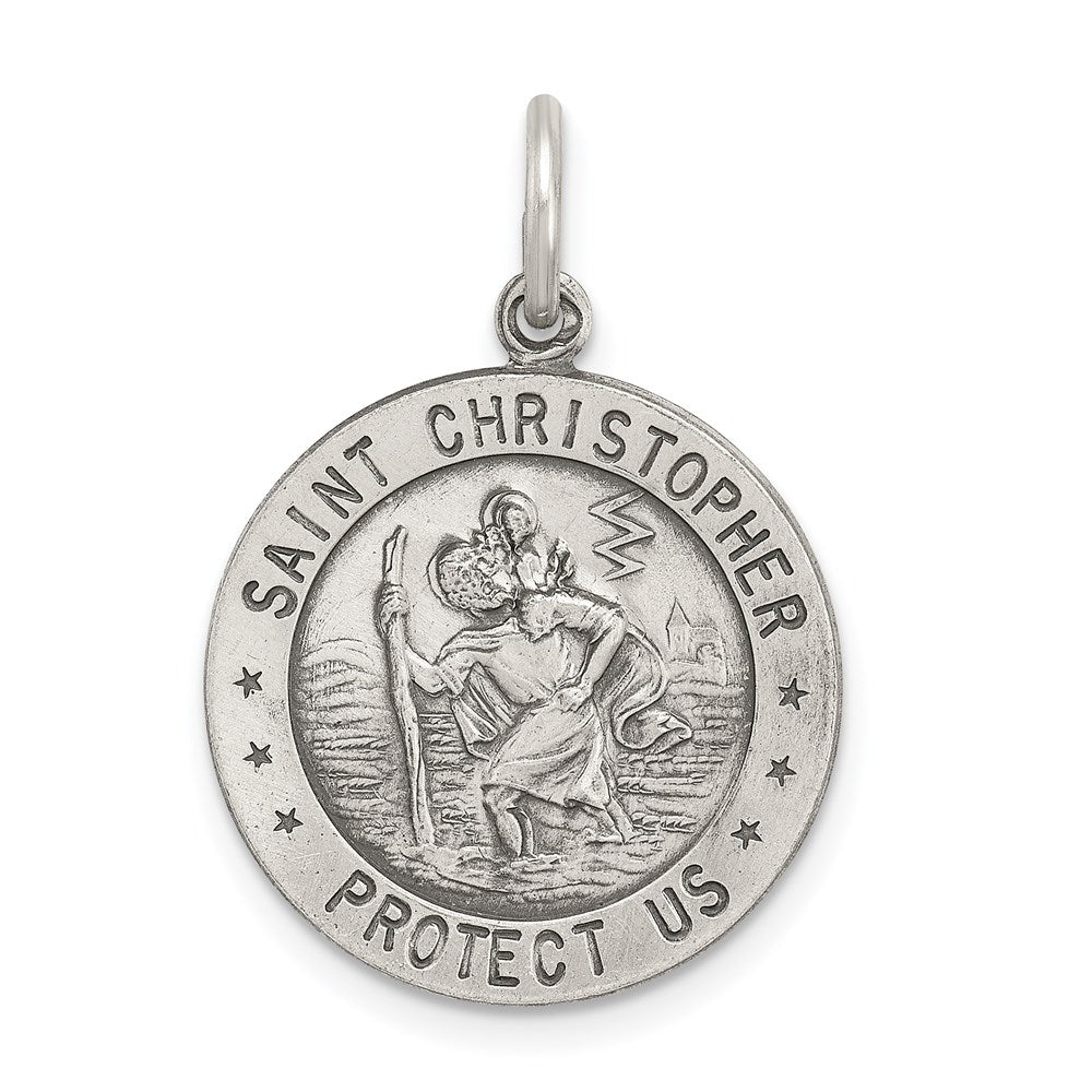 Sterlingsilber Antikisiert St. Christopher Fußball Medaille
