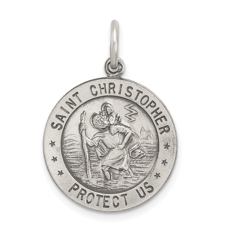 Sterlingsilber Antikisiert St. Christopher Fußball Medaille