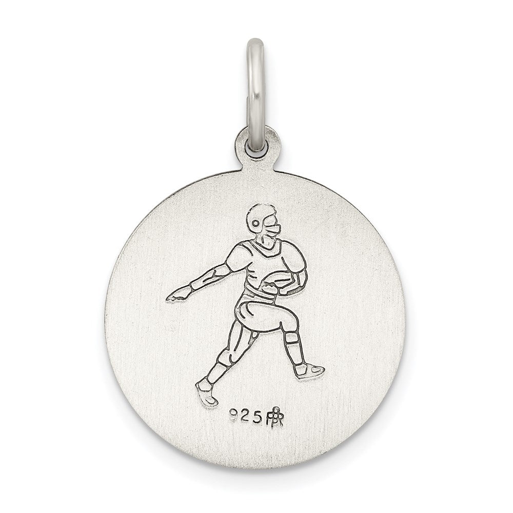 Sterlingsilber Antikisiert St. Christopher Football Medaille