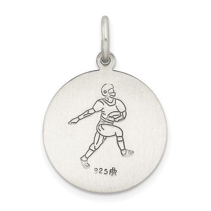 Sterlingsilber Antikisiert St. Christopher Football Medaille