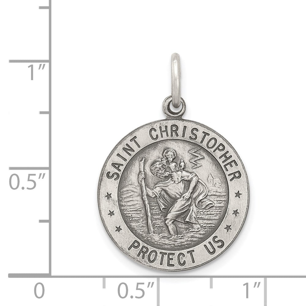 Sterlingsilber Antikisiert St. Christopher Football Medaille