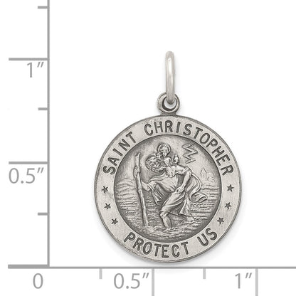 Sterlingsilber Antikisiert St. Christopher Football Medaille